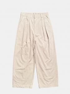 [TOUJOURS] 2 In-pleat Baggy Pants - Cotton Wide Wale Corduroy Cloth / Heather Oatmeal<img class='new_mark_img2' src='https://img.shop-pro.jp/img/new/icons5.gif' style='border:none;display:inline;margin:0px;padding:0px;width:auto;' />