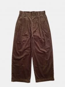 [TOUJOURS] 2 In-pleat Baggy Pants - Cotton Wide Wale Corduroy Cloth / Chestnut<img class='new_mark_img2' src='https://img.shop-pro.jp/img/new/icons5.gif' style='border:none;display:inline;margin:0px;padding:0px;width:auto;' />