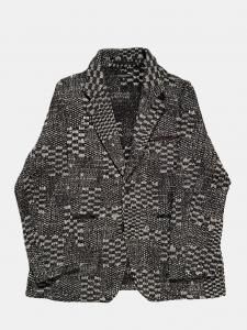 [ENGINEERED GARMENTS] Knit Leisure Jacket - Pattern Block Jacquard / Black/White<img class='new_mark_img2' src='https://img.shop-pro.jp/img/new/icons5.gif' style='border:none;display:inline;margin:0px;padding:0px;width:auto;' />