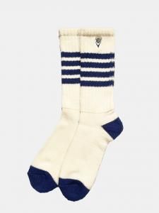 [SOUTH2 WEST8] Socks - 4 Lines / Skull & Target / White/Blue