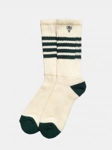 [SOUTH2 WEST8] Socks - 4 Lines / Skull & Target / White/Green