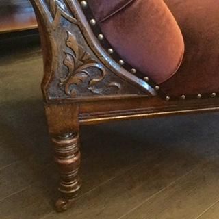 KAG0497：カウチソファ マホガニー 1930年代 - 鎌倉アンティークス