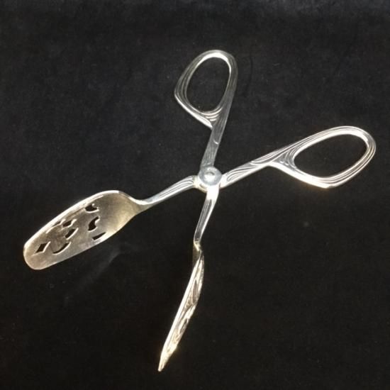 フランス　シルバートング　純銀 KAG0938-27：純銀 ドイツ製 アスパラトング - 鎌倉アンティークス