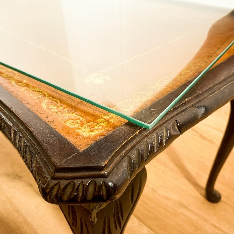 イギリスアンティーク　ソファテーブル イギリスアンティーク サイドテーブル 机 オーク材 v_59112