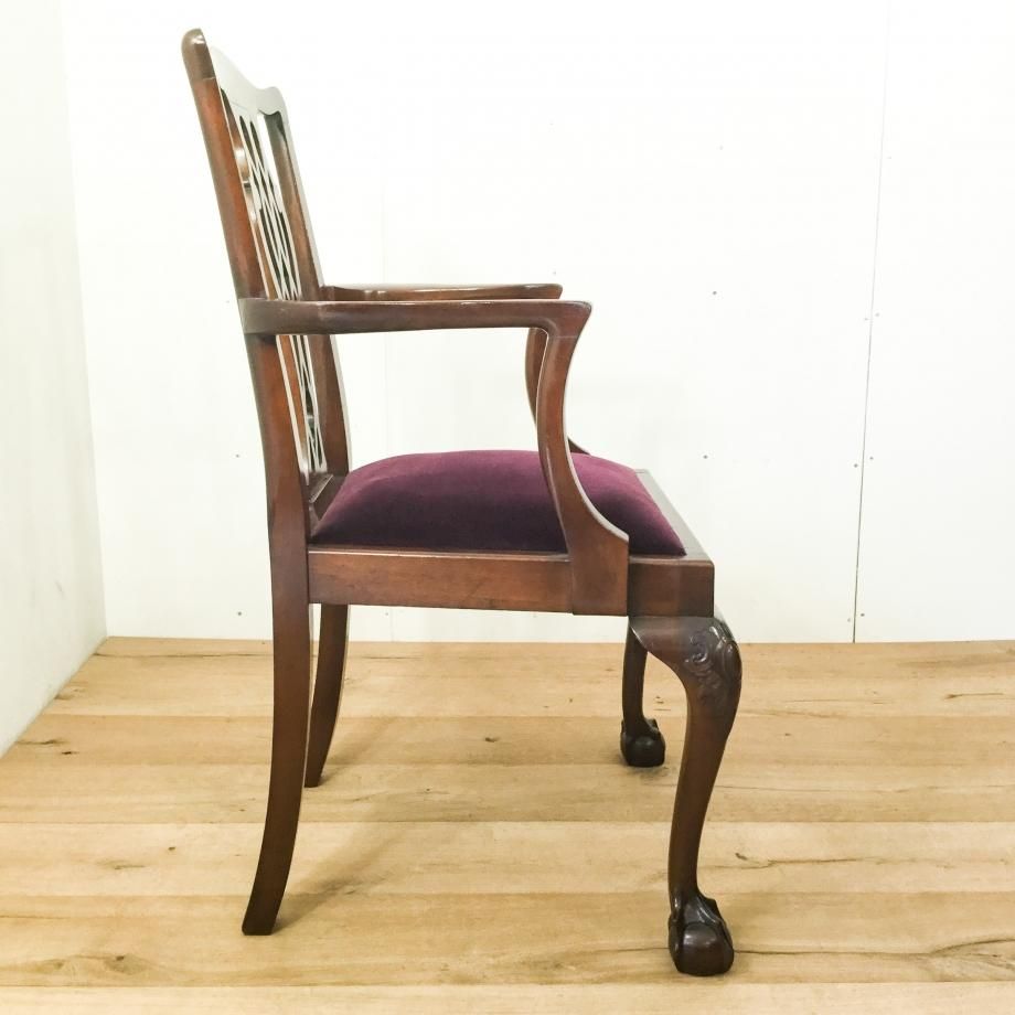 イギリス アンティーク 家具 アームチェア ダイニングチェア