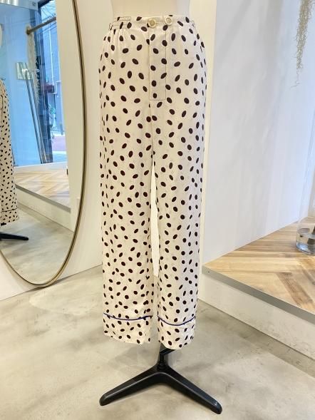 MARNI マルニ 柄 テーパード パンツ ドット 水玉 ホワイト 黒 - www 
