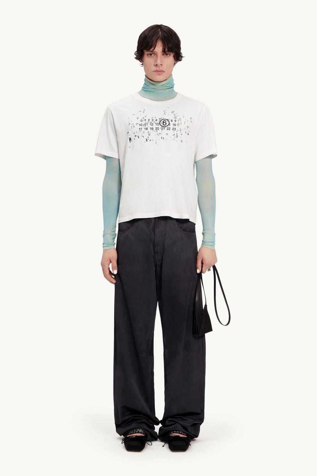 50%off】MM6 MAISON MARGIELA Logo print T-shirt 【BLACK