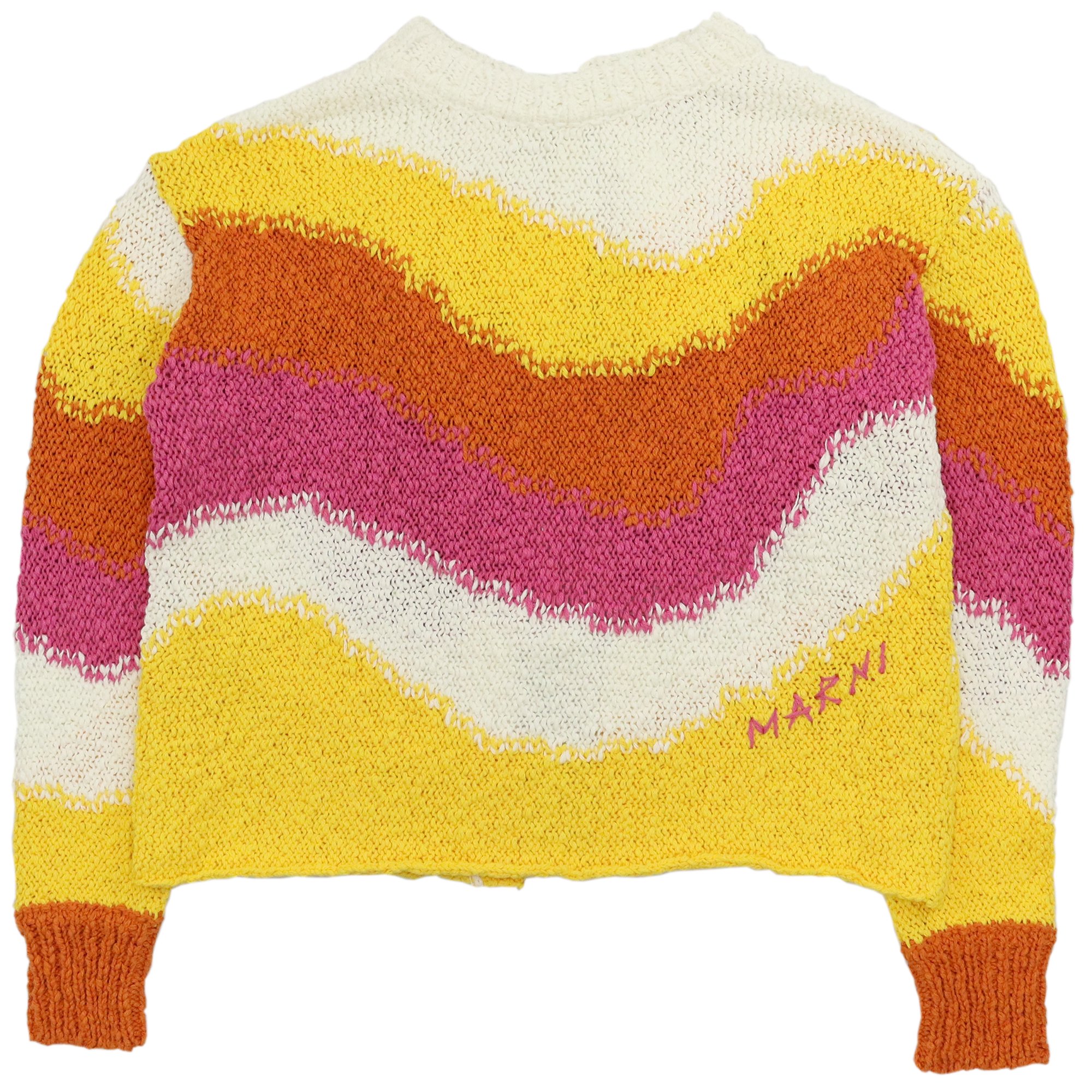 30%OFFMARNI Cotton knit pullover WHITE & YELLOW