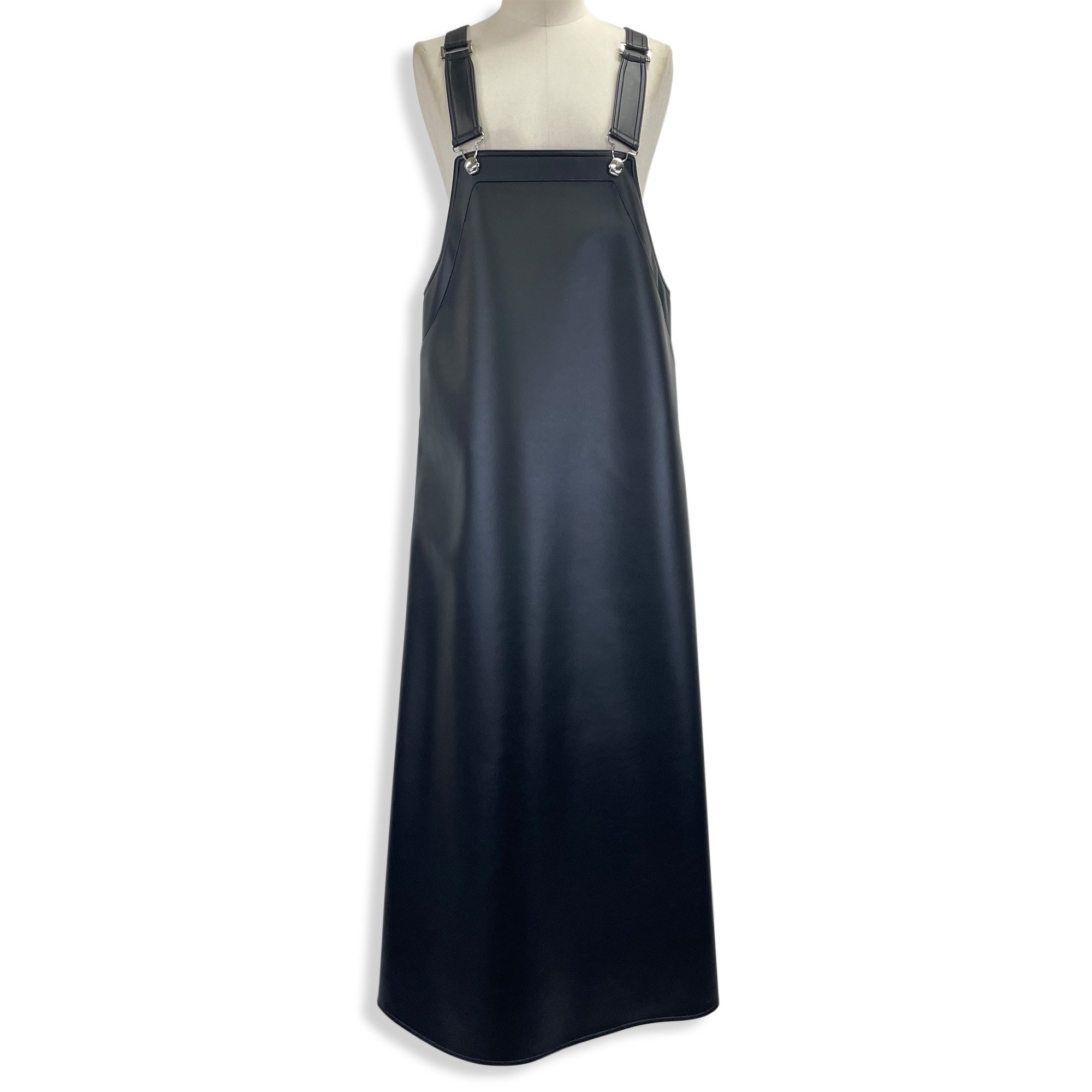 <img class='new_mark_img1' src='https://img.shop-pro.jp/img/new/icons7.gif' style='border:none;display:inline;margin:0px;padding:0px;width:auto;' />THE RERACS SYNTHETIC LEATHER THE APRON DRESS
【BLACK】