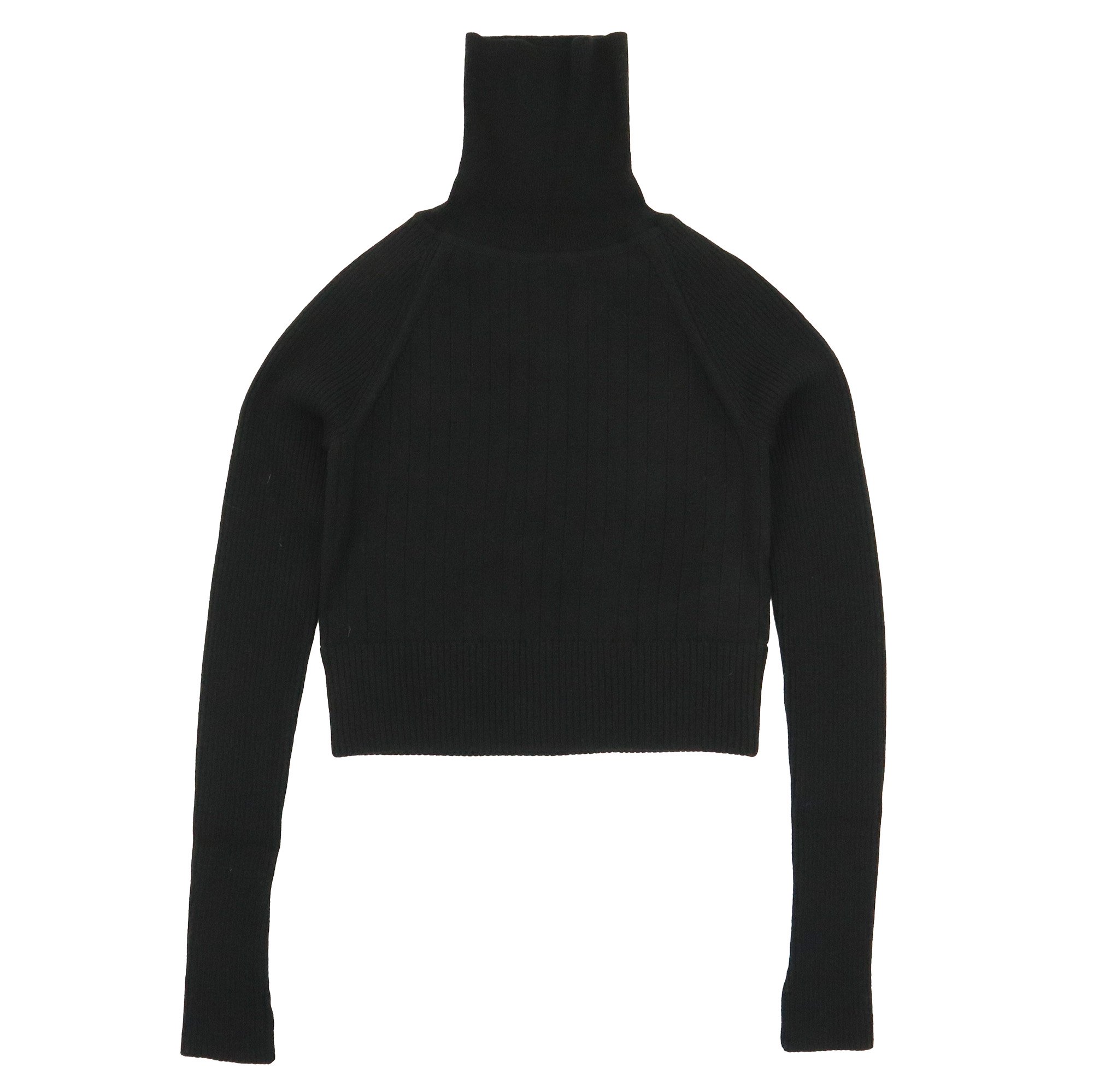 <img class='new_mark_img1' src='https://img.shop-pro.jp/img/new/icons47.gif' style='border:none;display:inline;margin:0px;padding:0px;width:auto;' />THE RERACS BULKY WOOL/CASHMERE RAGLAN TURTLE NECK SHORT PULLOVER KNITBLACK