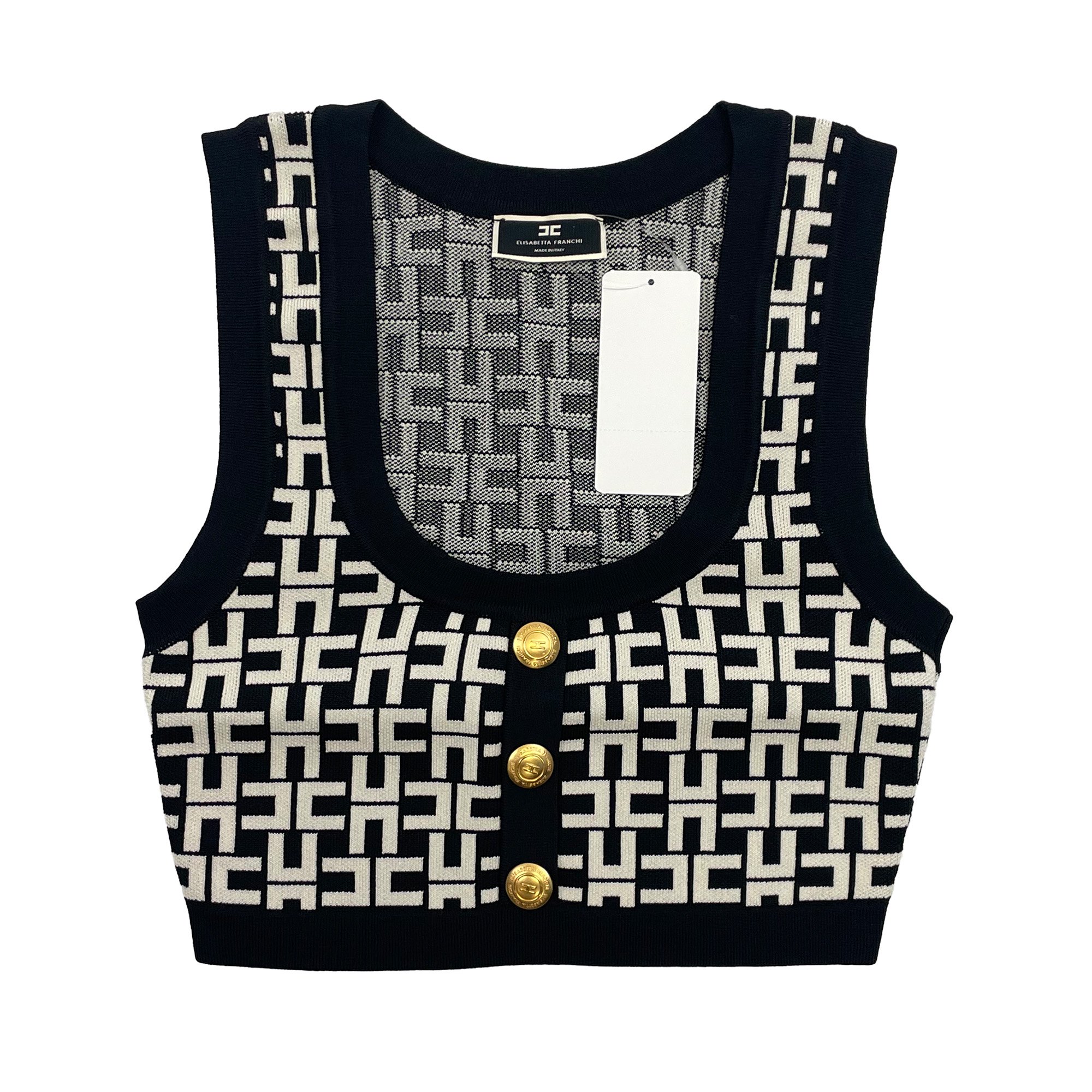 <img class='new_mark_img1' src='https://img.shop-pro.jp/img/new/icons7.gif' style='border:none;display:inline;margin:0px;padding:0px;width:auto;' />ELISABETTA FRANCHI N/S KNIT VEST