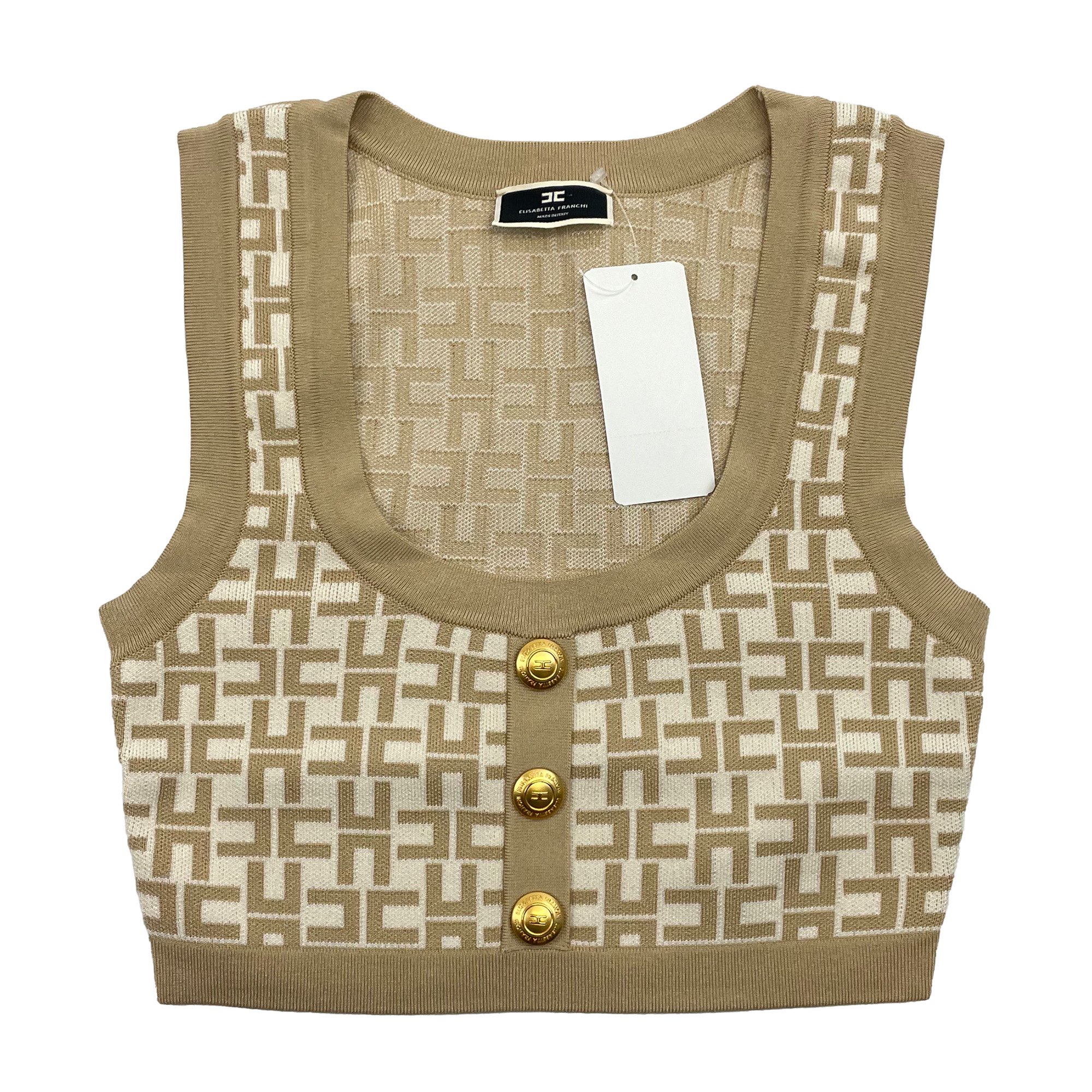 <img class='new_mark_img1' src='https://img.shop-pro.jp/img/new/icons7.gif' style='border:none;display:inline;margin:0px;padding:0px;width:auto;' />ELISABETTA FRANCHI N/S KNIT VEST