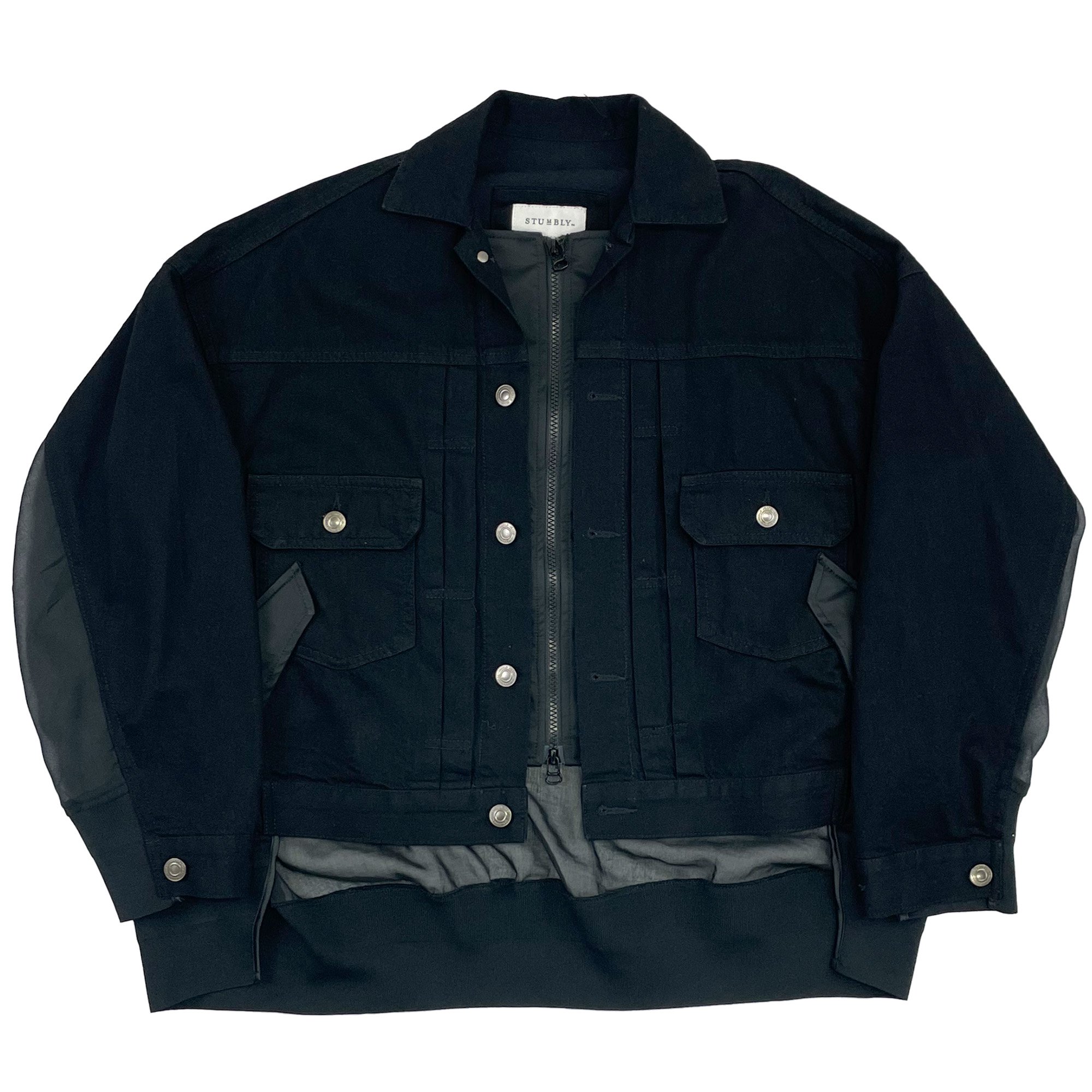 <img class='new_mark_img1' src='https://img.shop-pro.jp/img/new/icons47.gif' style='border:none;display:inline;margin:0px;padding:0px;width:auto;' />STUMBLY DENIM ORGANDY COMBINATION JACKET