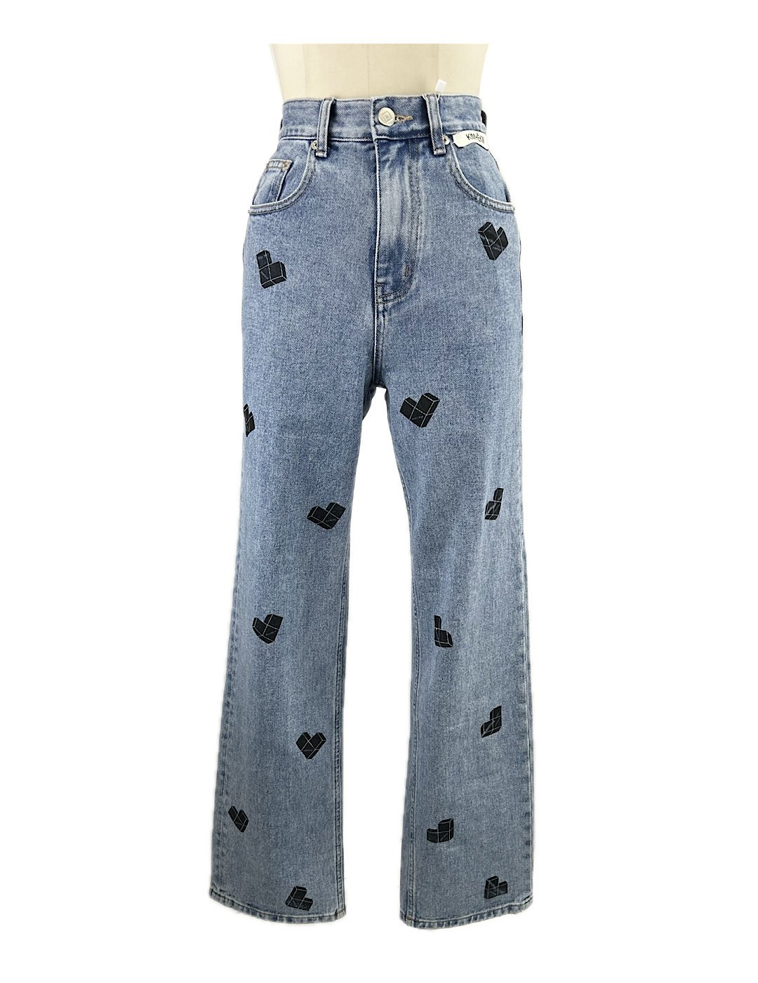 <img class='new_mark_img1' src='https://img.shop-pro.jp/img/new/icons6.gif' style='border:none;display:inline;margin:0px;padding:0px;width:auto;' />KIMHEKIM / HEART PUZZLE STAMPED JEANS