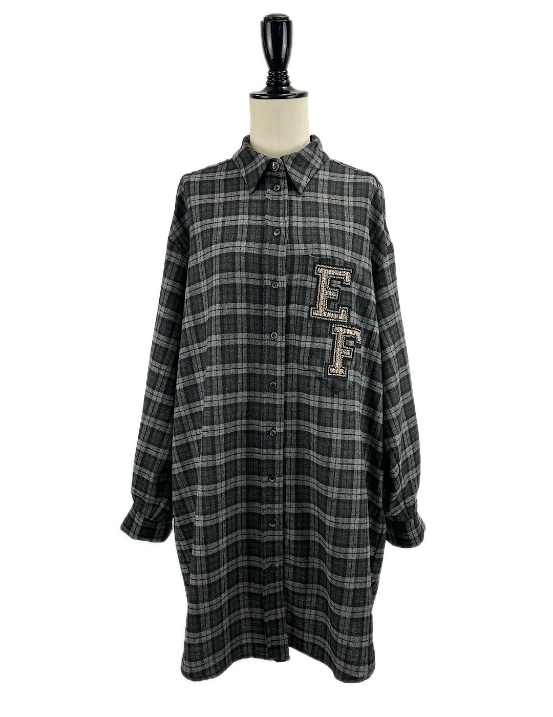 <img class='new_mark_img1' src='https://img.shop-pro.jp/img/new/icons6.gif' style='border:none;display:inline;margin:0px;padding:0px;width:auto;' />ELISABETTA FRANCHI / BIJOU CHECK SHIRT