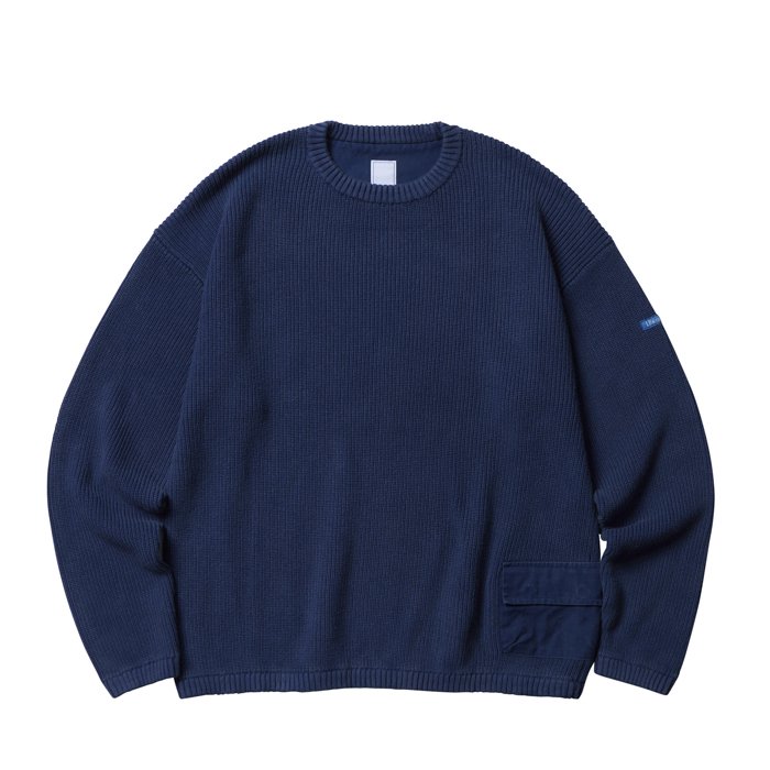 <img class='new_mark_img1' src='https://img.shop-pro.jp/img/new/icons47.gif' style='border:none;display:inline;margin:0px;padding:0px;width:auto;' />Liberaiders GARMENT DYED COTTON KNIT CREWNECK (Navy)