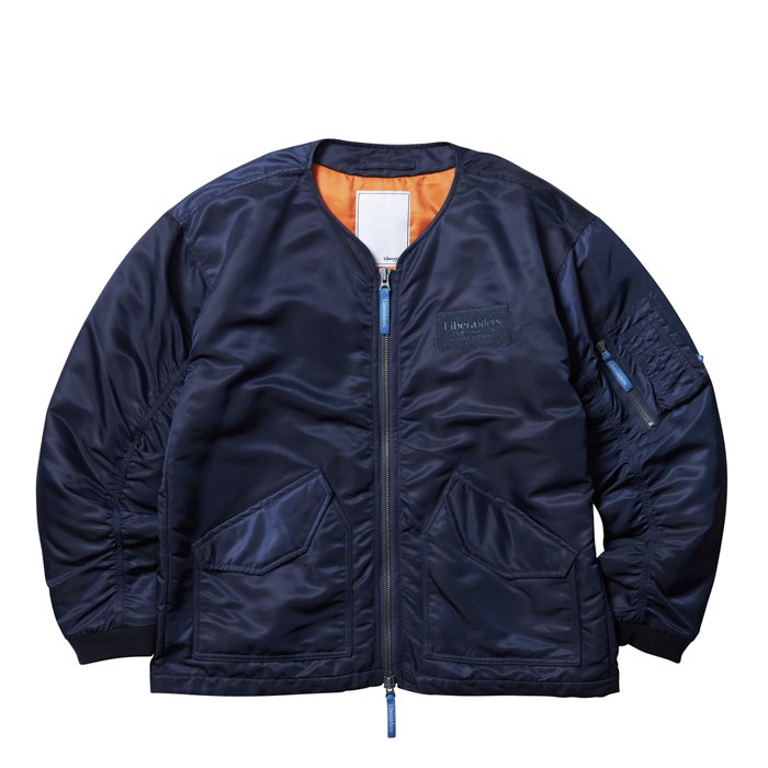 <img class='new_mark_img1' src='https://img.shop-pro.jp/img/new/icons47.gif' style='border:none;display:inline;margin:0px;padding:0px;width:auto;' />Liberaiders COLLARLESS FLIGHT JACKET (Navy)