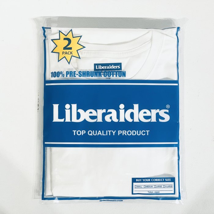 <img class='new_mark_img1' src='https://img.shop-pro.jp/img/new/icons1.gif' style='border:none;display:inline;margin:0px;padding:0px;width:auto;' />Liberaiders 2 PACK TEE (White)