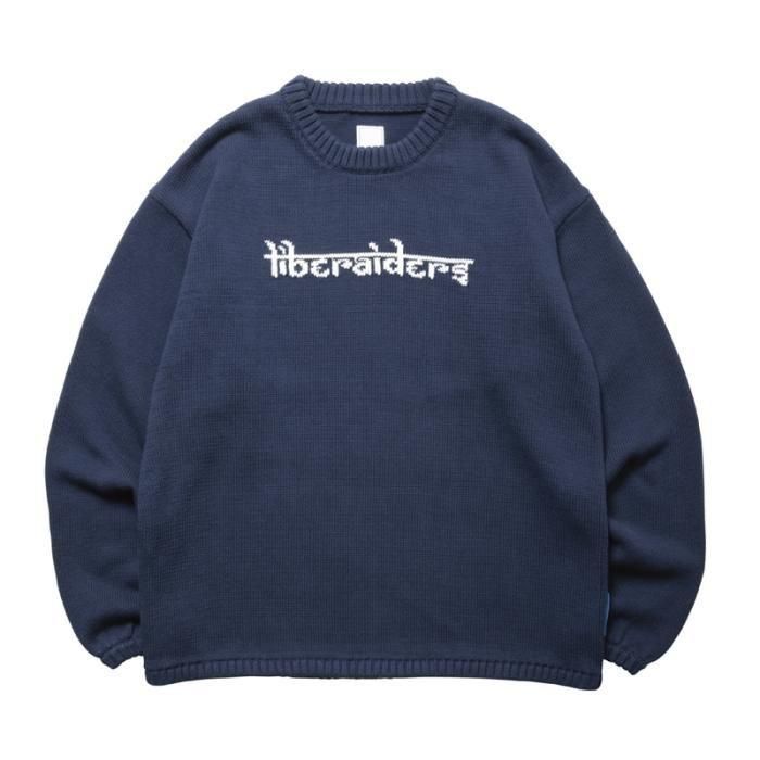 <img class='new_mark_img1' src='https://img.shop-pro.jp/img/new/icons1.gif' style='border:none;display:inline;margin:0px;padding:0px;width:auto;' />Liberaiders WOVEN LOGO KNIT SWEATER (Navy)
