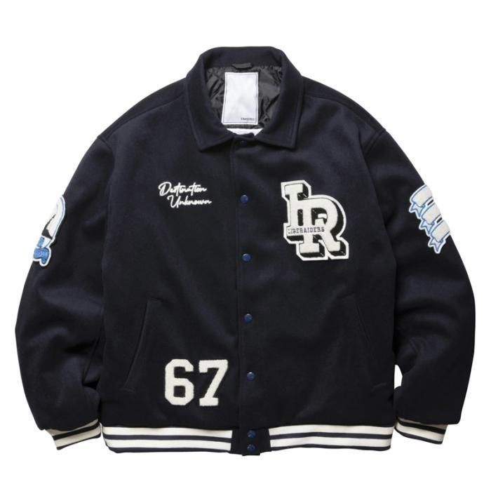 <img class='new_mark_img1' src='https://img.shop-pro.jp/img/new/icons47.gif' style='border:none;display:inline;margin:0px;padding:0px;width:auto;' />Liberaiders LR VARSITY JACKET (Navy)