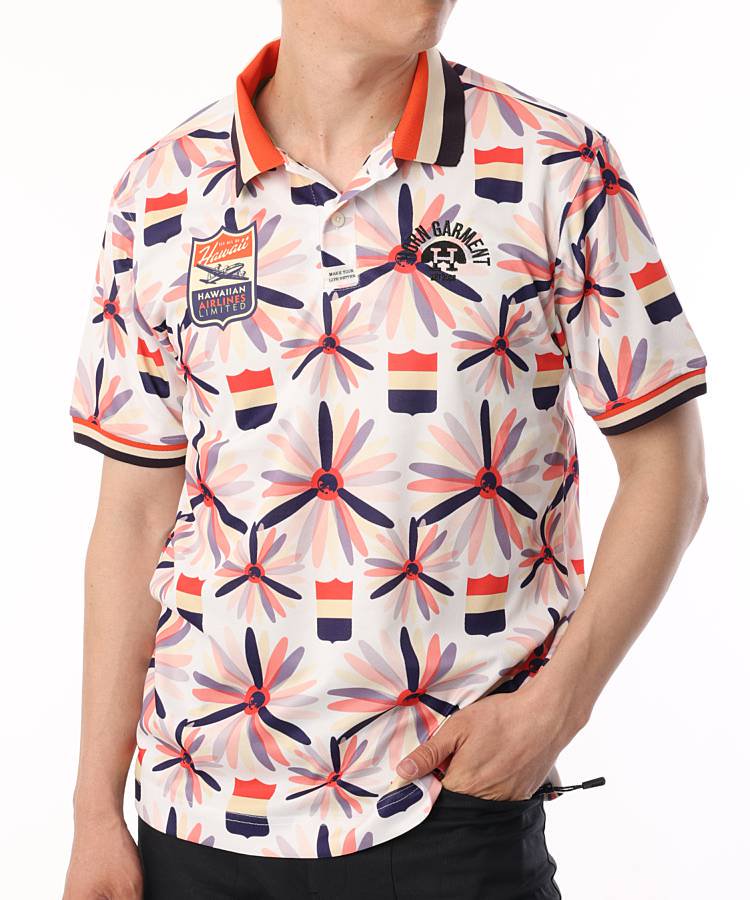 ホーンガーメント HO [HAWAIIAN航空]選べるデザイン半袖ポロシャツ