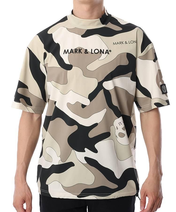 MARK&LONA 22SS カモフラビッグロゴ モックネック Tシャツ 50-