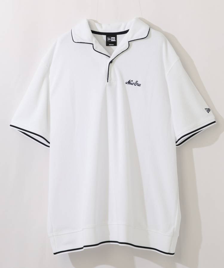 ニューエラ NE 吸汗速乾パイル半袖ポロシャツ(ホワイト) ゴルフウェア