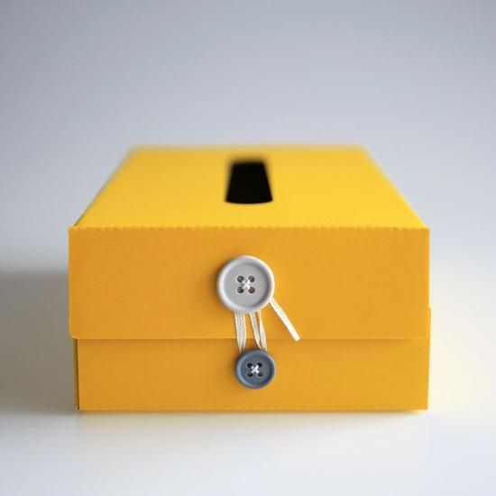 concrete craft（コンクリートクラフト） / BUTTON TISSUE BOX(Yellow