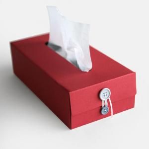 concrete craft<br>BUTTON TISSUE BOX (Red)