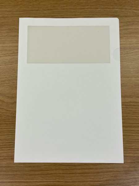 環境にやさしい！紙製クリアファイル　ホワイト（1/4面透かし）100枚 - 厚有出版