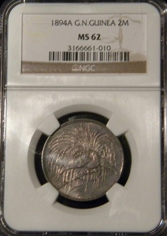 欲しいの 1894A クレジット コイン NGC ドイツ領ニューギニア 1894A 10 ...