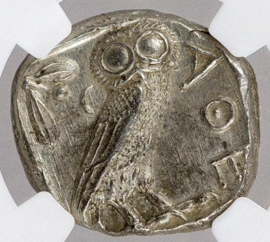 古代ギリシャ アッティカアテネ テトラドラクマ フクロウ 銀貨 NGC