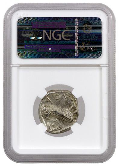 古代ギリシャ アッティカアテネ BC440-404 テトラドラクマ ふくろう 銀貨 NGC MS 5/5