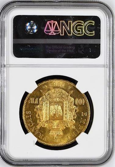 フランス 1869A 100フラン ナポレオン 有冠 金貨 NGC MS63! -  【鑑定済アンティークコイン専門店】オンラインネットショップ通販店舗『アンティークコインワールド』へようこそ！