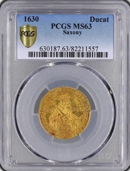 専用コイン 神聖ローマ帝国 ドイツ ザクセン 1630年 ダカット 金貨 ヨハン