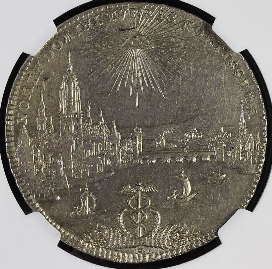 ドイツ フランクフルト 1772年 ターラー銀貨 NGC MS63 都市景観 フリー 