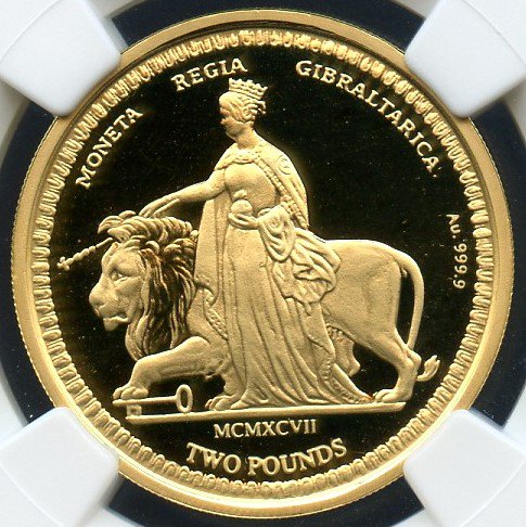 英領ジブラルタル 1997 ウナとライオン 2ポンド プルーフ金貨 