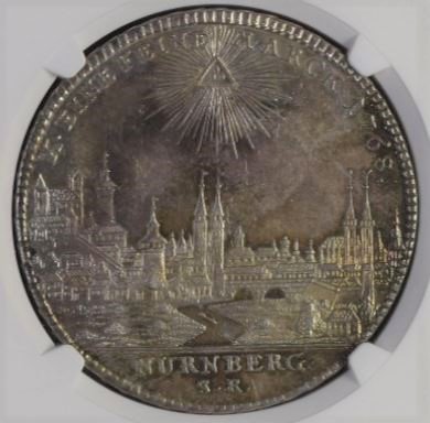 ドイツ ニュルンベルク 1768年 ターラー銀貨 NGC MS63 都市景観 フリー 