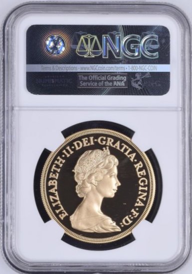 イギリス 1984 エリザベス2世 ヤングエリザベス 5ポンドプルーフ金貨