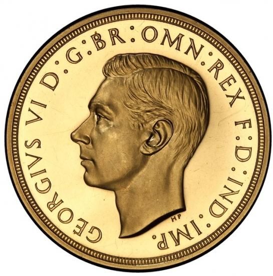 イギリス 1937年 ジョージ6世 5ポンド プルーフ金貨 PCGS PR62