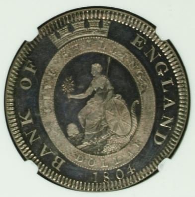 イギリス 1804年 ジョージ3世 イングランド銀行 バンクダラー(5シリング) 銀貨 NGC PF64 CAMEO プルーフ64カメオ! -  【鑑定済アンティークコイン専門店】オンラインネットショップ通販店舗『アンティークコインワールド』へようこそ！