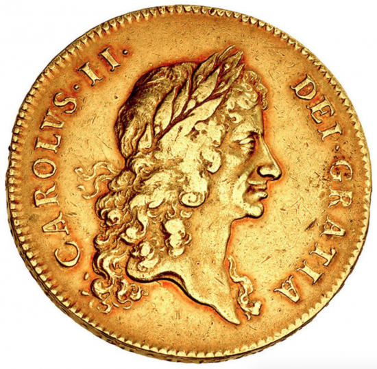 イギリス 1670 チャールズ2世 5ギニー金貨 NGC XF45 - 【鑑定済 イギリス 1670 チャールズ2世 5ギニー金貨 NGC XF45 - 【鑑定済