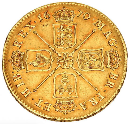 イギリス 1670 チャールズ2世 5ギニー金貨 NGC XF45 - 【鑑定済 イギリス 1670 チャールズ2世 5ギニー金貨 NGC XF45 - 【鑑定済