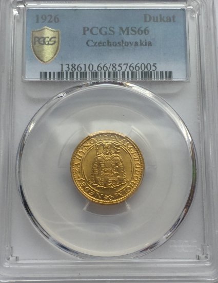 チェコスロバキア 1926 聖ヴァーツラフ ダカット金貨 PCGS MS66 最高鑑定品! - 【鑑定 済アンティークコイン専門店】オンラインネットショップ通販店舗『アンティークコインワールド』へようこそ！