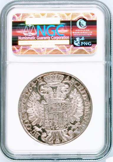 オーストリア 1764 マリア・テレジア ターラー銀貨 NGC MS63 - 【鑑定