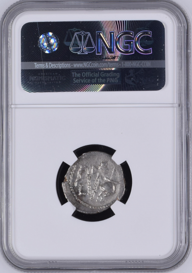 古代ローマ BC44頃 ジュリアス・シーザー（カエサル） デナリウス銀貨 NGC Ch AU 4/5 