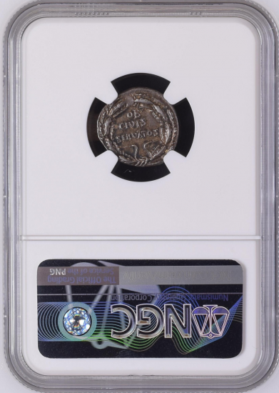 ローマ帝国 BC27-AD14 アウグストゥス デナリウス銀貨 NGC AU 4/5,5/5