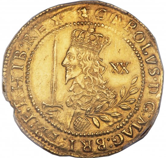 イギリス イングランド 1644 チャールズ1世 ユナイト金貨 PCGS MS62