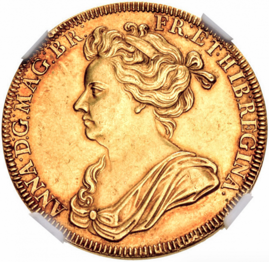 イギリス 1702 アン女王 戴冠記念金メダル NGC AU58 - 【鑑定済 イギリス 1702 アン女王 戴冠記念金メダル NGC AU58 - 【鑑定済