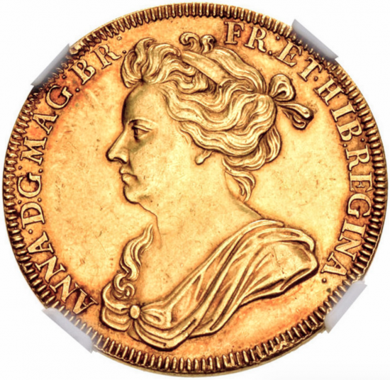 1703 英国 アン女王 マールバラ公爵 NGC AU55 銀貨 クラウンエンタメ ...